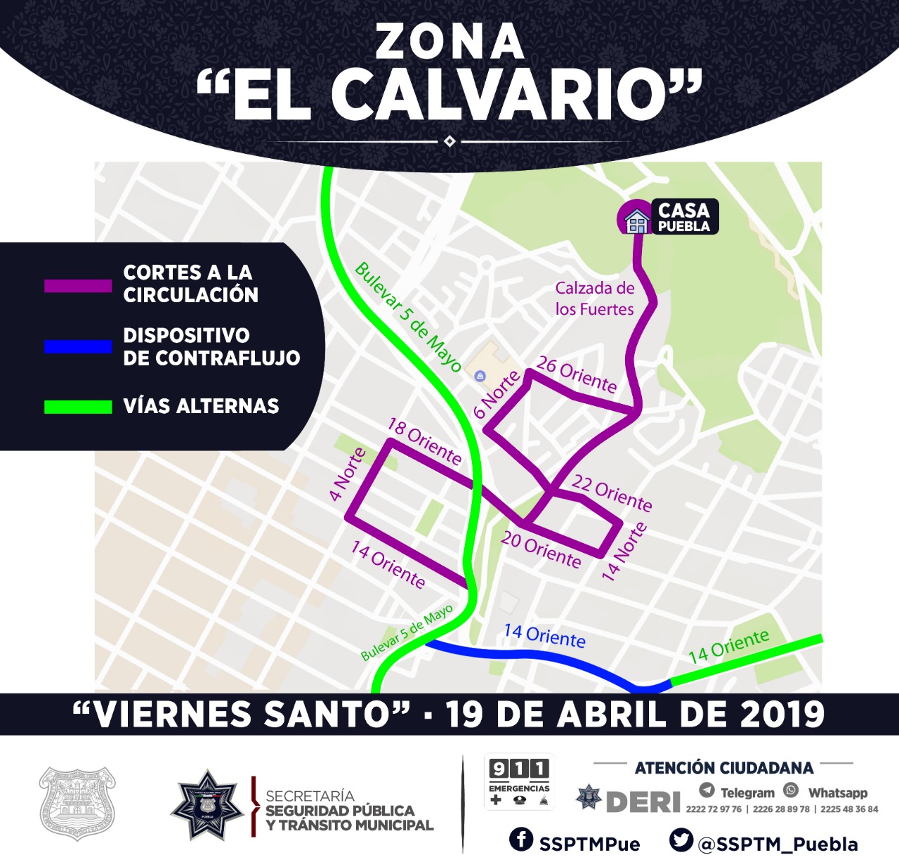 Anuncia Ayuntamiento de Puebla operativo de seguridad y vialidad “Semana Santa 2019”