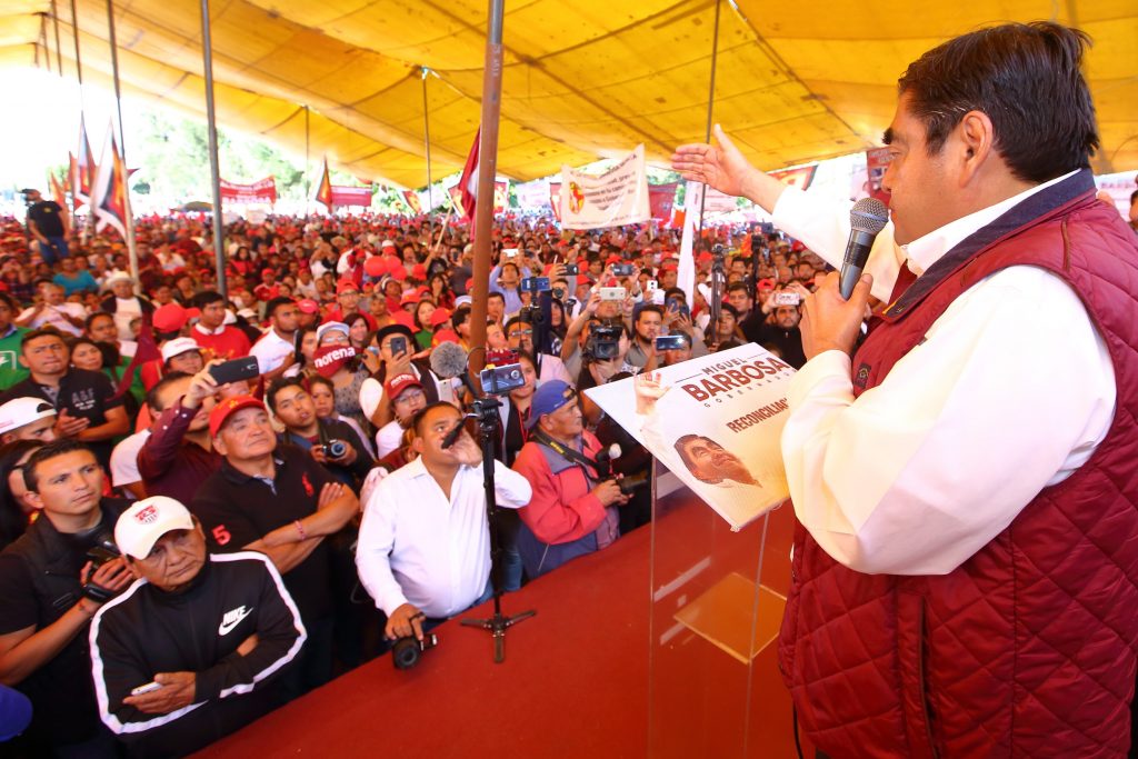 Es momento de la sencillez y de unificarnos, dice Miguel Barbosa en Huejotzingo