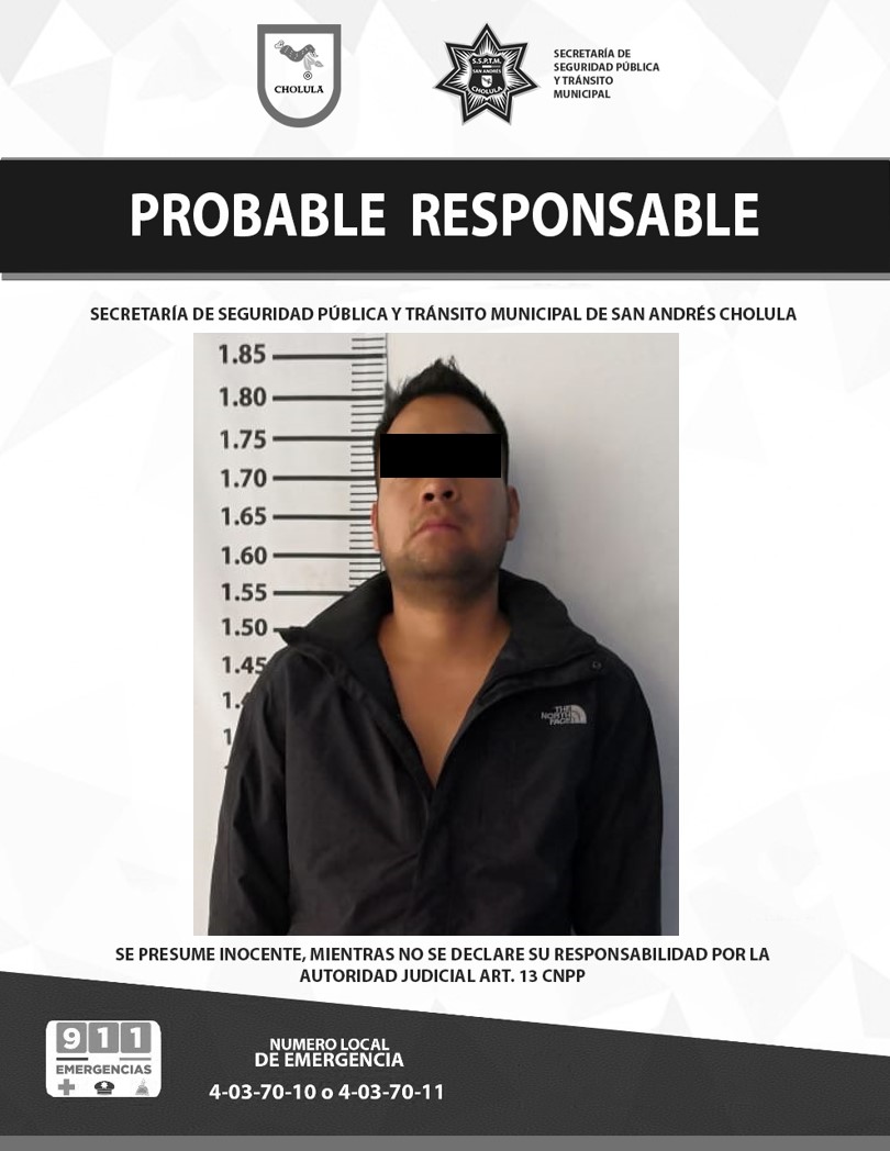 La SSPTM de San Andrés Cholula logra detener a probable responsable de atropellar y matar a una persona