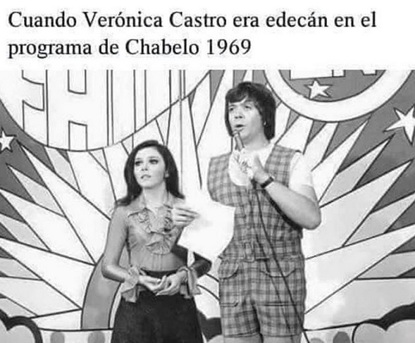 Foto de Verónica Castro cuando era edecán en programa de “Chabelo”