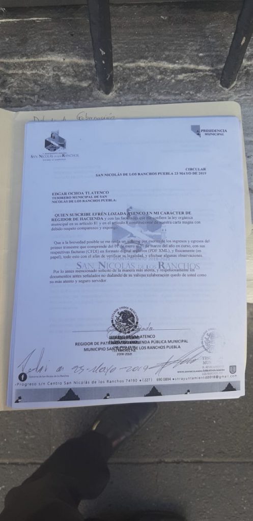 Denuncian a edil de San Nicolás de los Ranchos por desvio de recursos por más de 47 MDP.