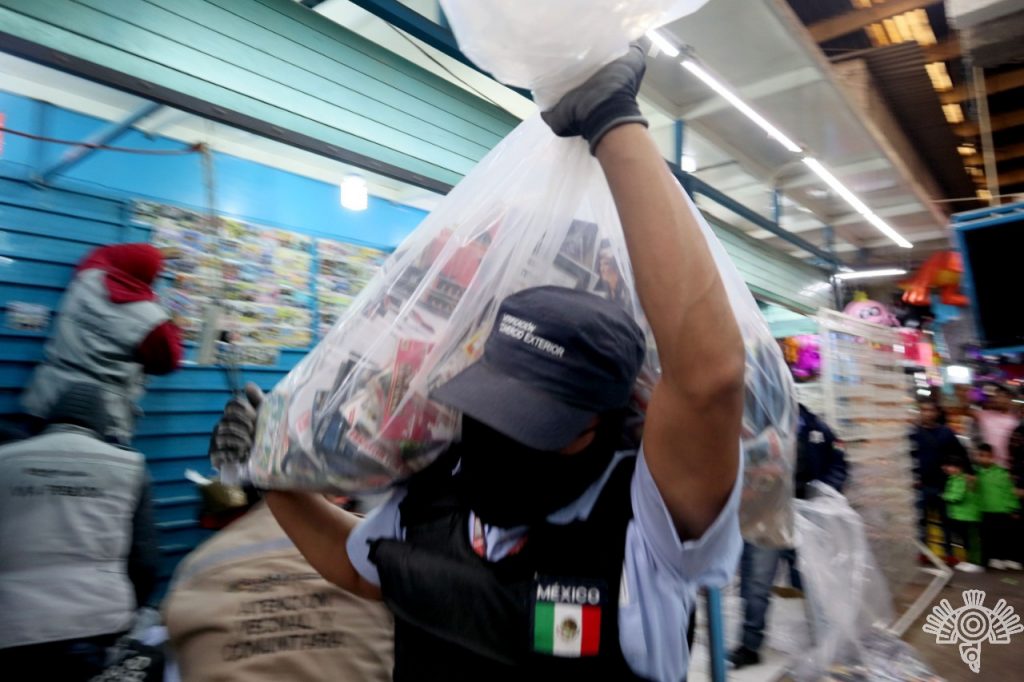 Realiza SSP operativo conjunto contra piratería en el Mercado Zapata