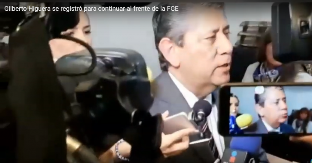 Gilberto Higuera se registró para continuar al frente de la FGE