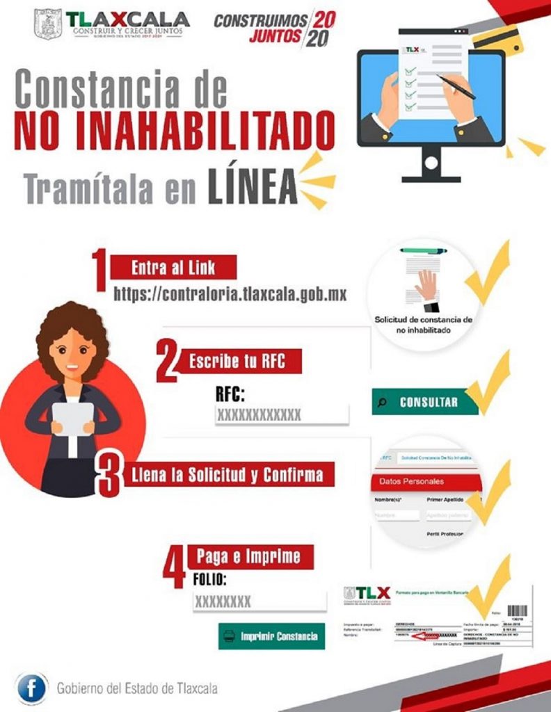 Expide contraloría más de 2 mil constancias de no inhabilitado en línea.