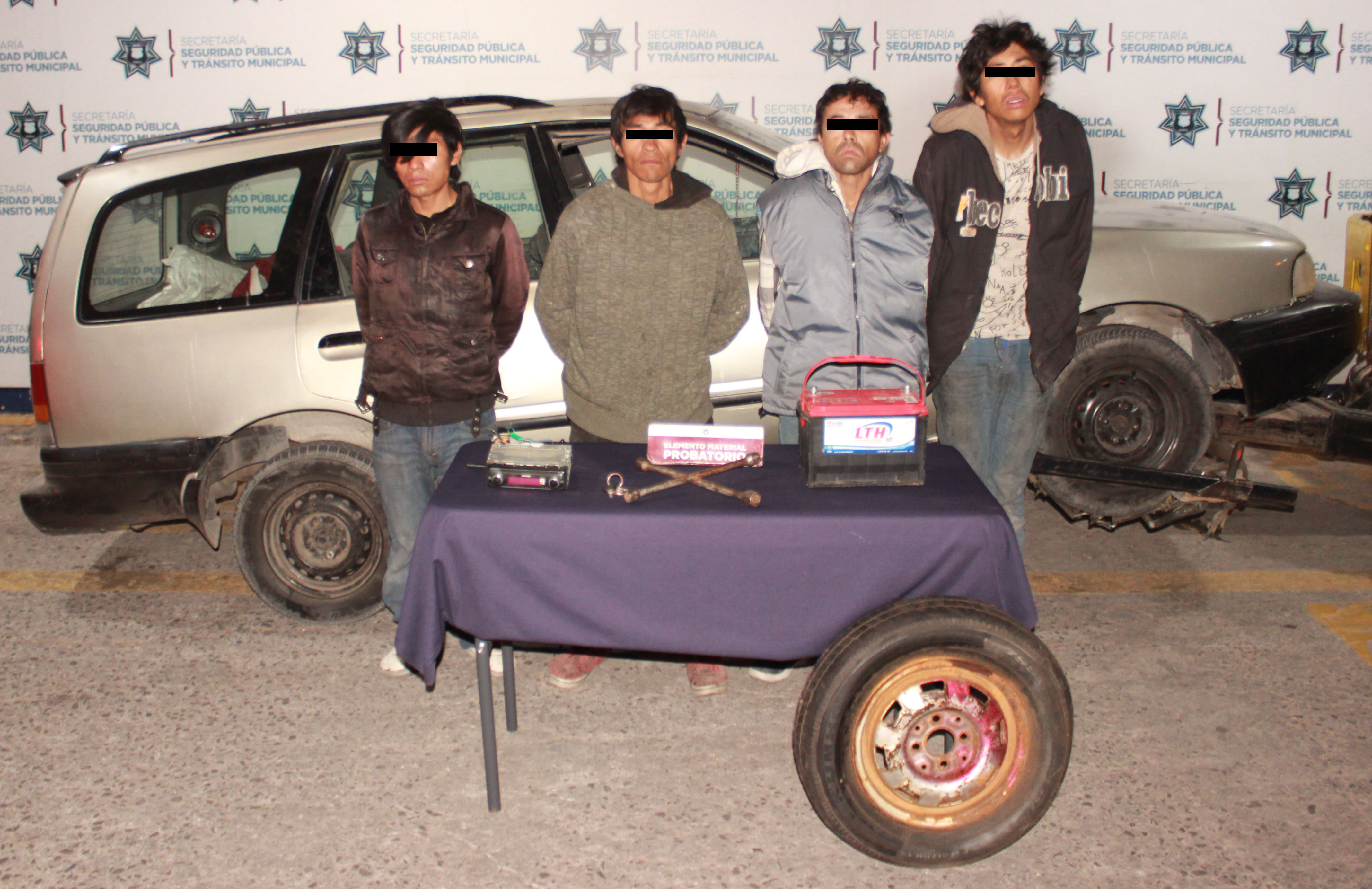 Desarticuló policía municipal de Puebla a banda presuntamente dedicada al robo de autopartes.