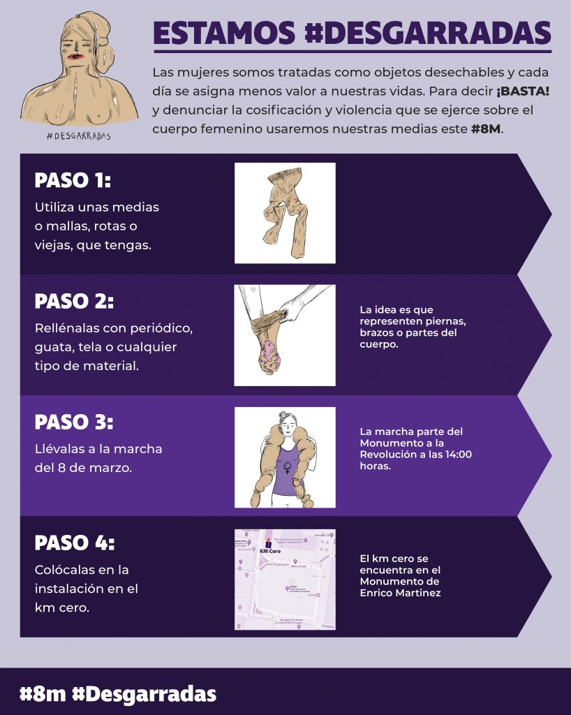 Colectiva #Desgarradas convoca a acción simbólica con medias este #8M