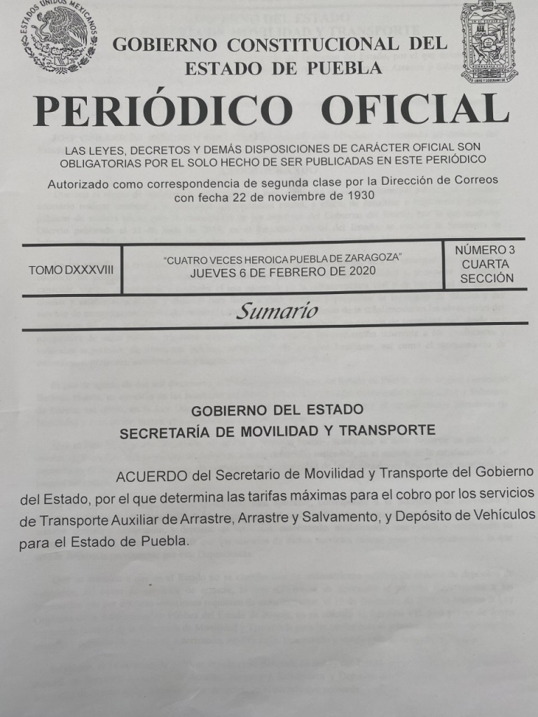 SMT publicó las nuevas tarifas para grúas y corralones