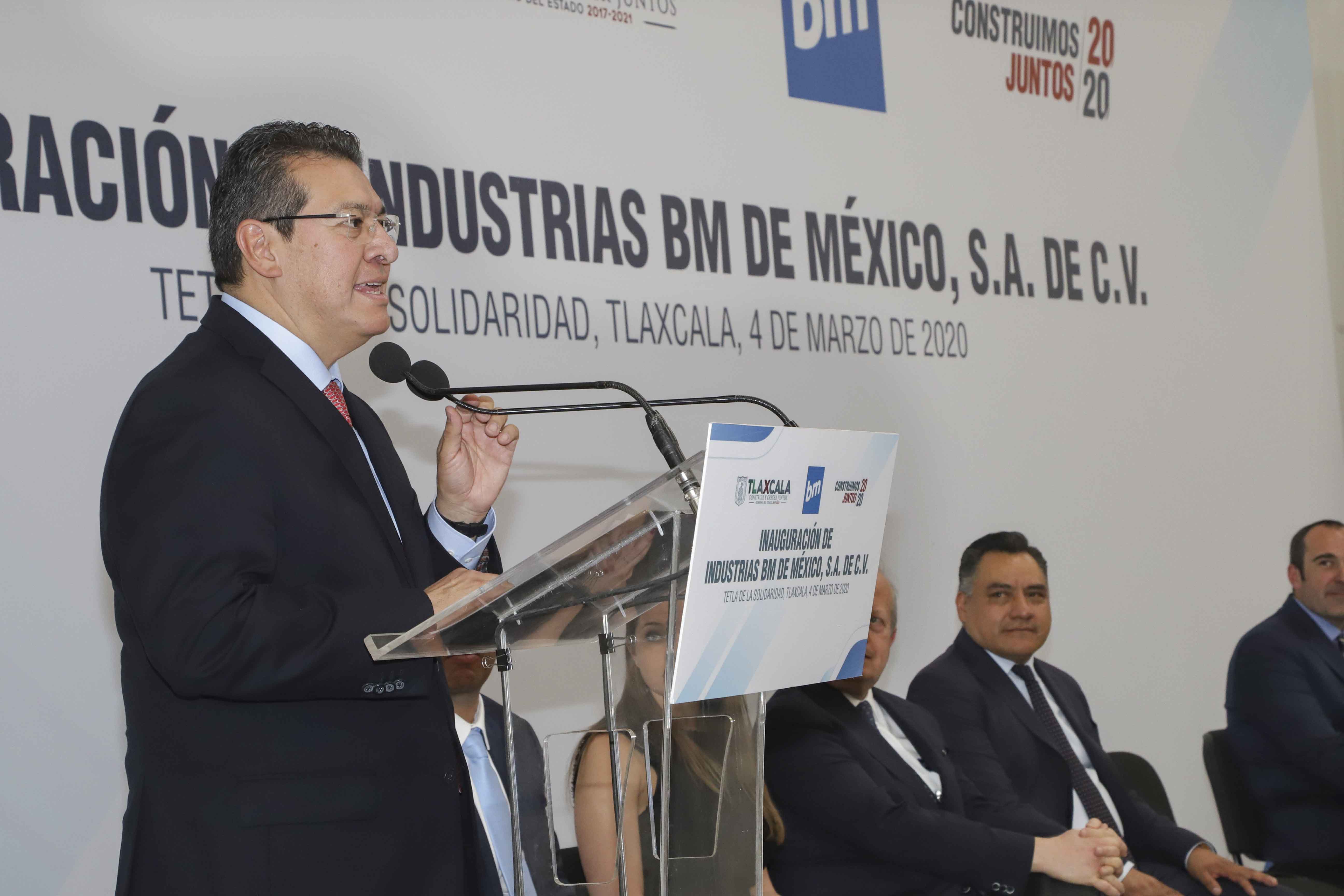 Desde Tlaxcala: Marco Mena inaugura industrias BM de México; genera 350 nuevos empleos.