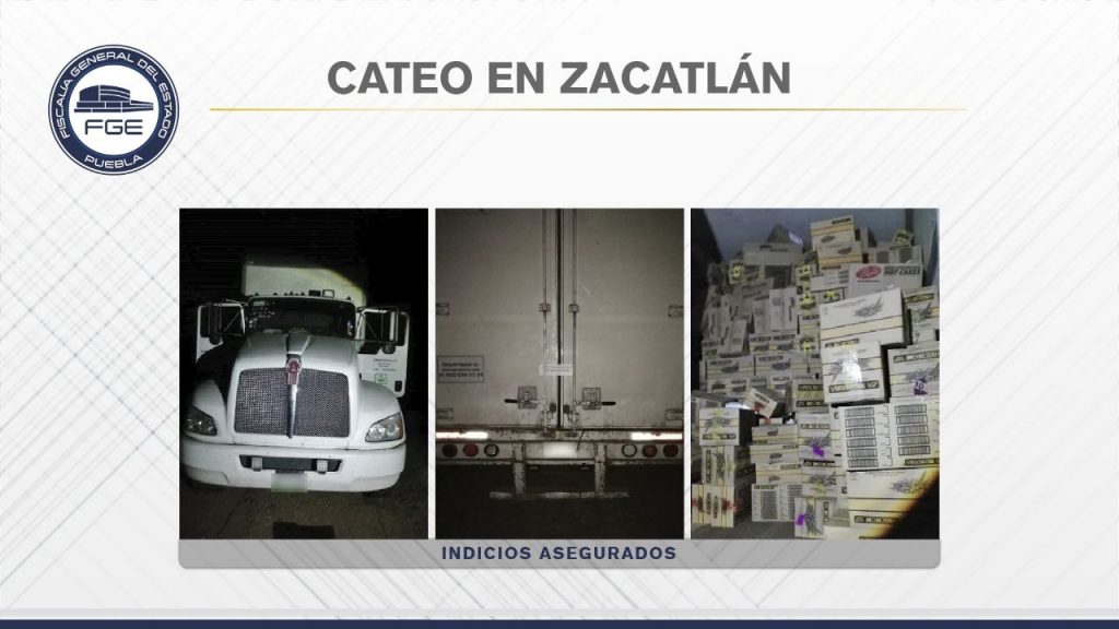 En cateo Fiscalía Puebla recuperó tractocamión con mercancía