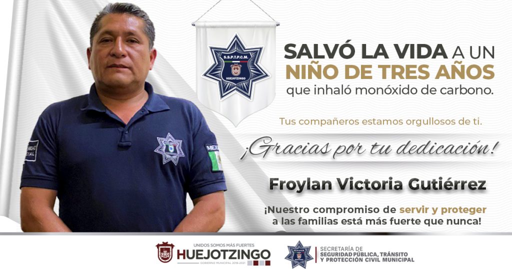 Policía Municipal de Huejotzingo reanima a bebé y lo salva de morir intoxicado con monóxido de carbono
