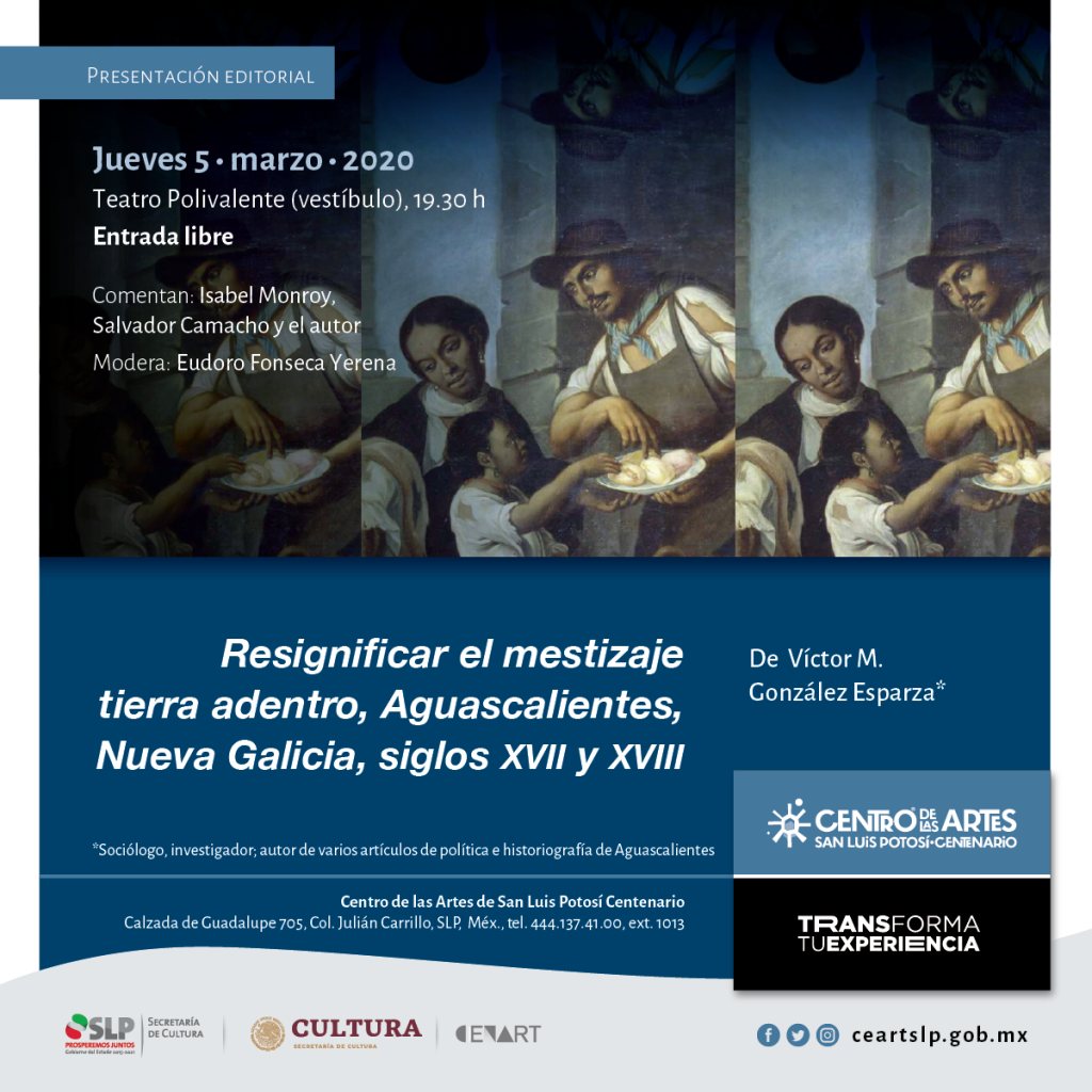 Presentarán libro “Resignificar el mestizaje Tierra Adentro” en el Centro de las Artes