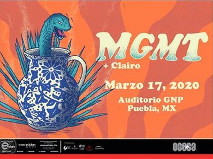 “MGMT” llega por primera vez a Puebla en el Auditorio GNP Seguros, martes 17 de marzo, 20:30 horas