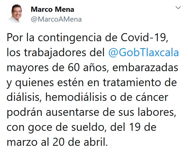 Marco Mena anuncia nuevas medidas preventivas para contener el COVID-19.