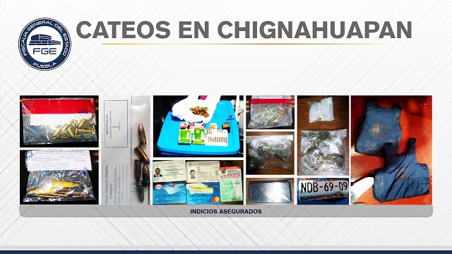 Fiscalía cateó seis inmuebles y detuvo a 8 personas en Chignahuapan