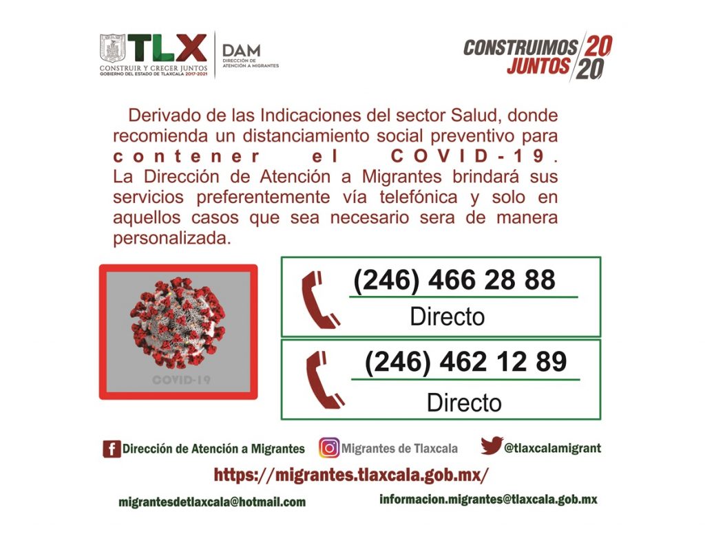 Brinda DAM asesoría telefónica a migrantes y sus familias durante emergencia sanitaria.