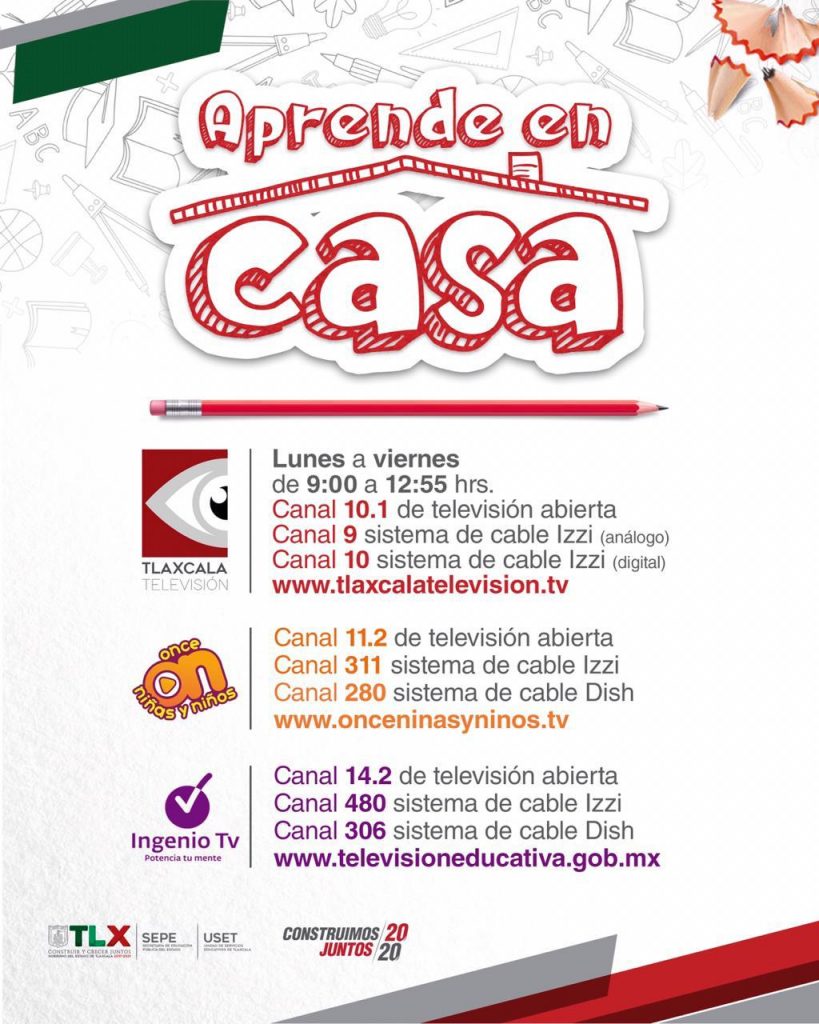 Transmite Tlaxcala televisión programación “Aprende en casa”