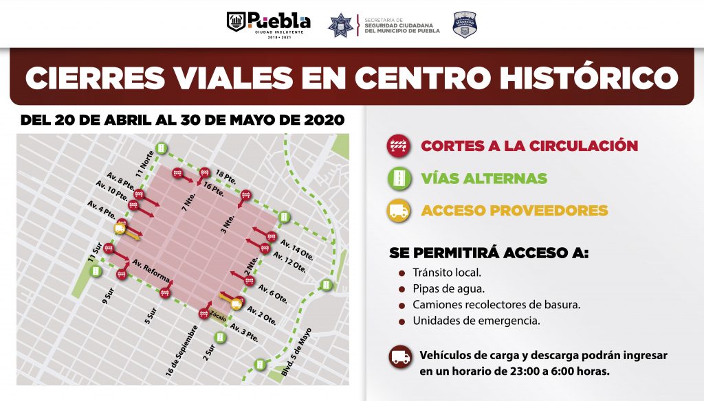 Propicia policía municipal esquemas de movilidad segura en el centro histórico de Puebla.