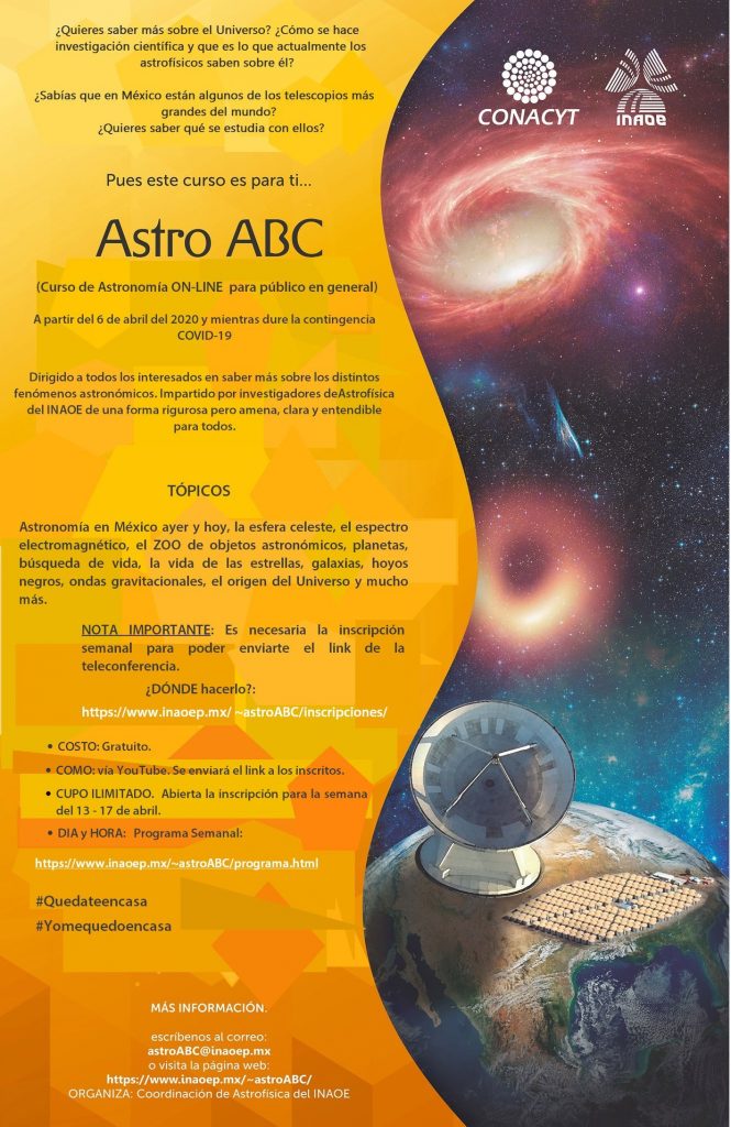El curso en línea de AstroABC: un vistazo al Universo desde tu casa