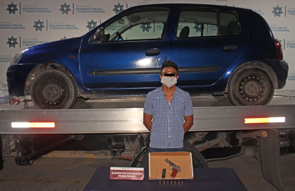 Ubicó y detuvo policía municipal de Puebla a probable asaltante de transeúntes y negocios.