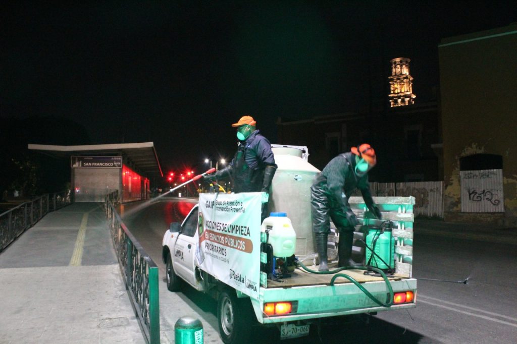 El organismo de limpia continúa con su labor en espacios públicos ante Covid-19