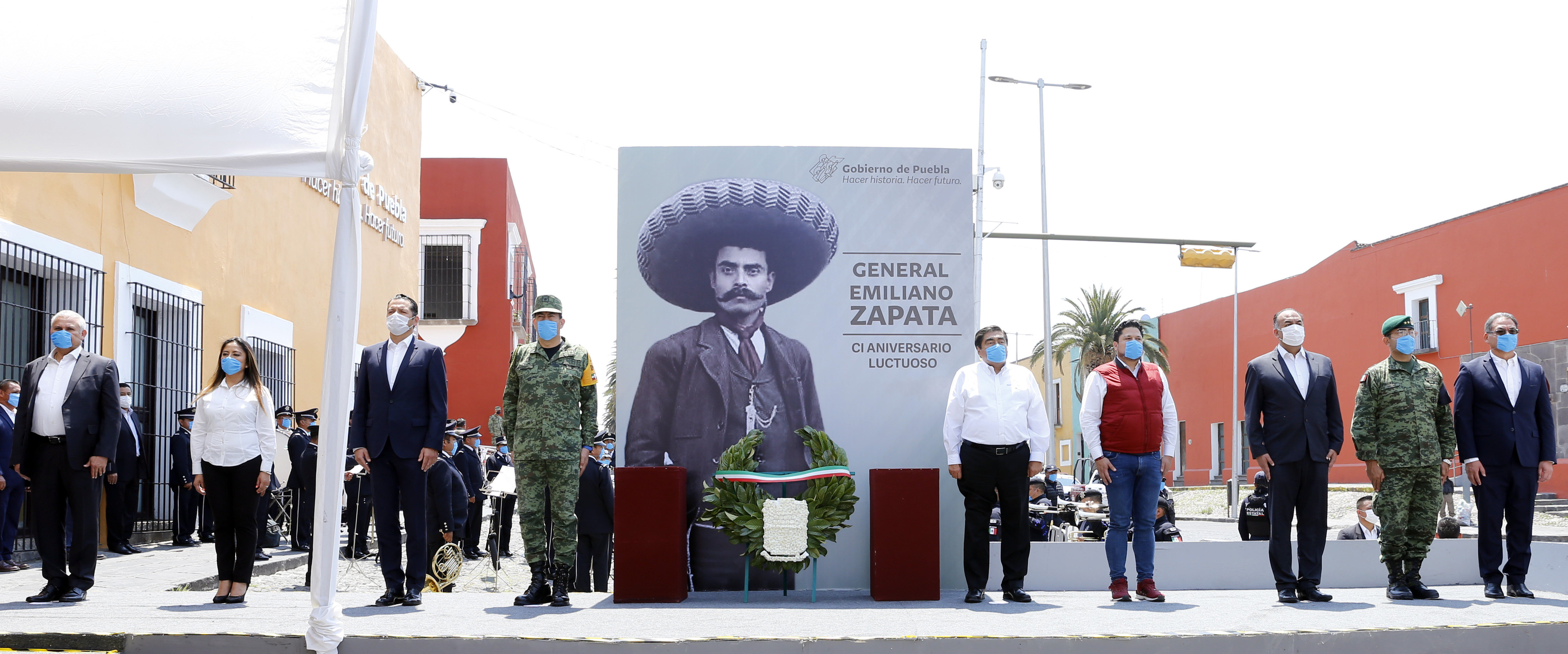Preside el gobernador Miguel Barbosa ceremonia conmemorativa al CI aniversario de Emiliano Zapata.