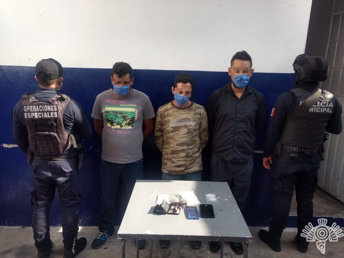 Captura SSP a tres presuntos narcomenudistas en Tehuacán