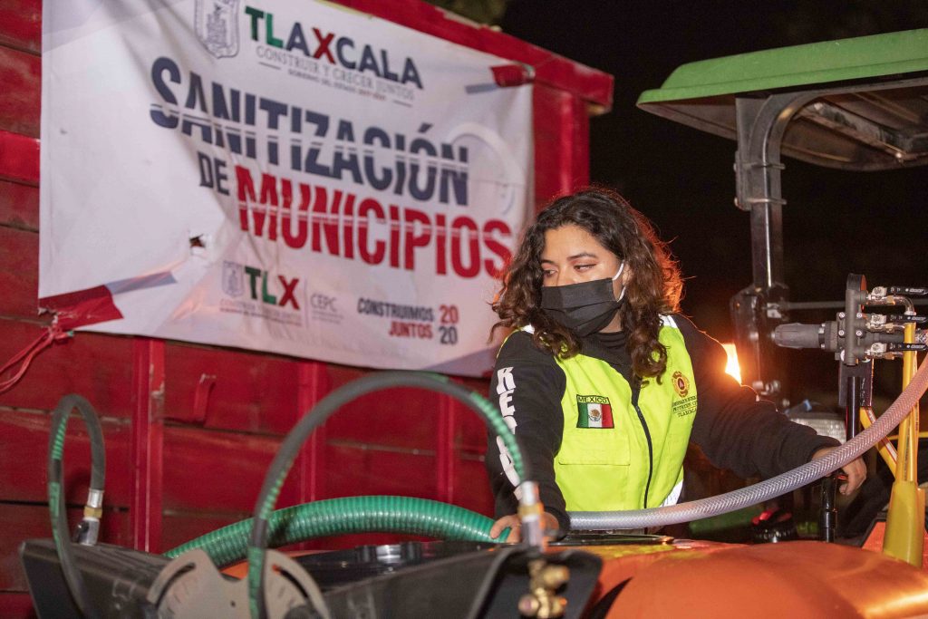 Jornadas de Sanitización realizan por tercera ocasión acciones de desinfección en Apizaco.