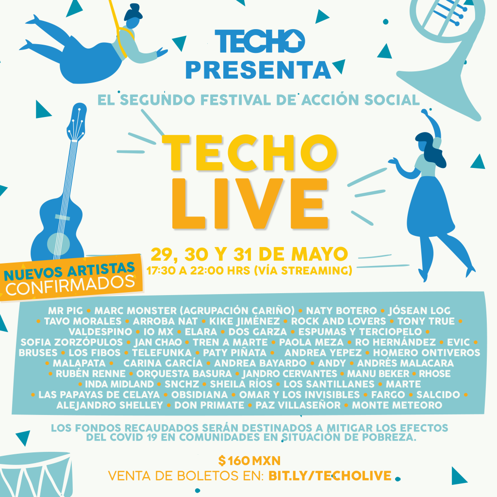 Techo Live: El festival de acción social para mitigar el covid-19 en comunidades en situación de pobreza