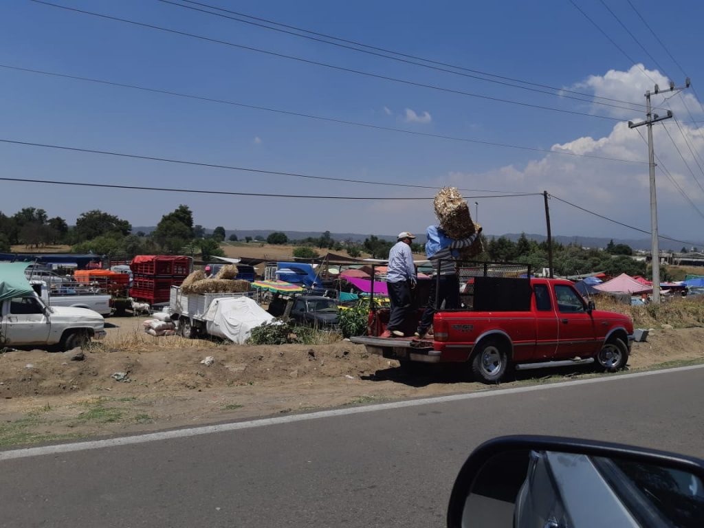 Tianguis de Nealtican ignoran el covid-19 y arman su vendimia