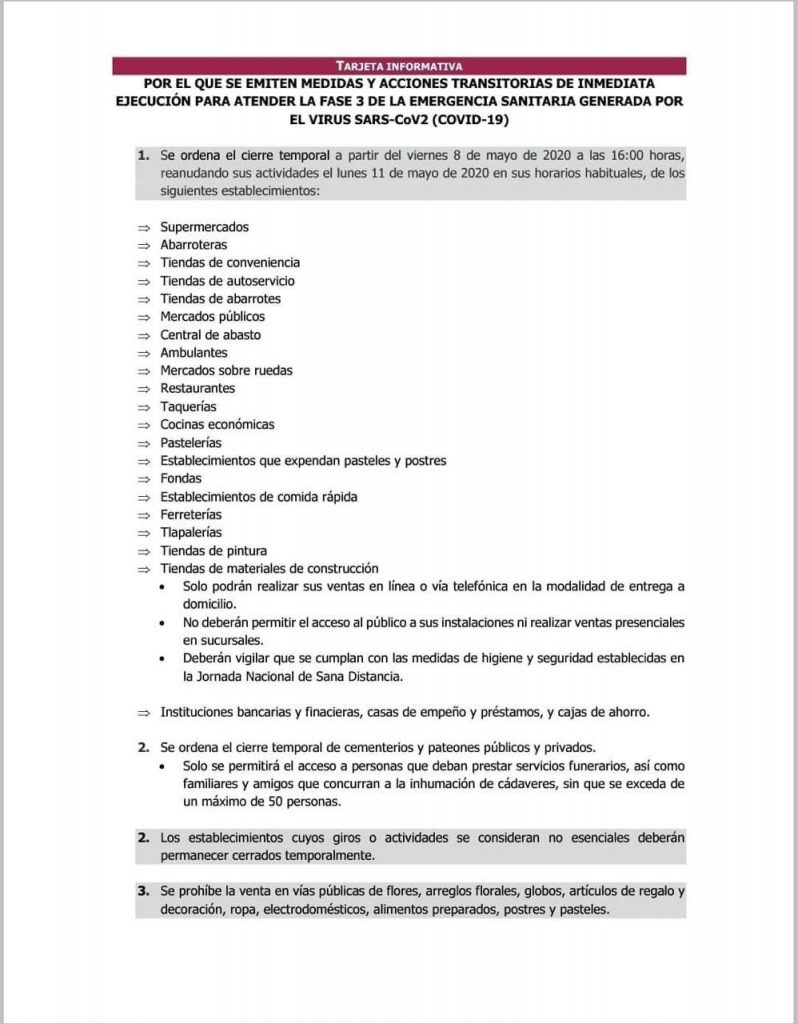 Desmiente gobierno del estado cierre temporal de establecimientos comerciales