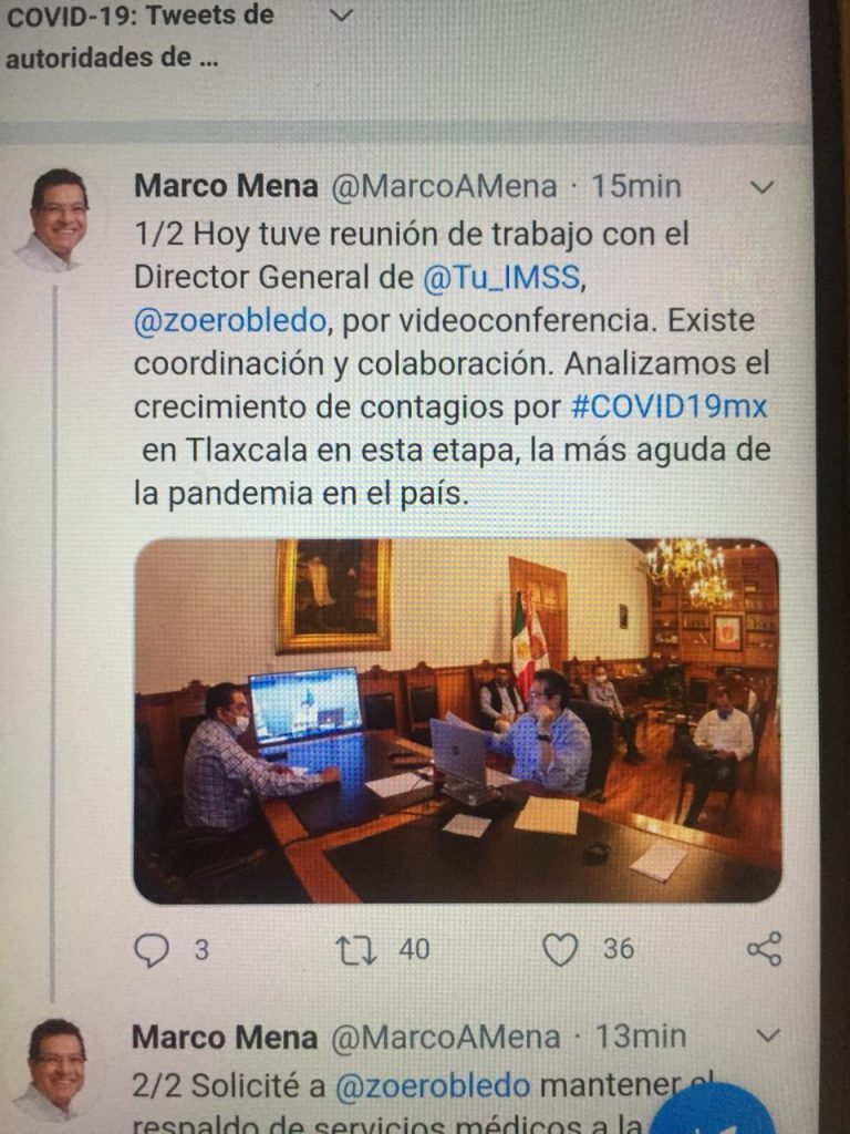 Gobernador de Tlaxcala se reunió con el director del IMSS, Zoé Robledo