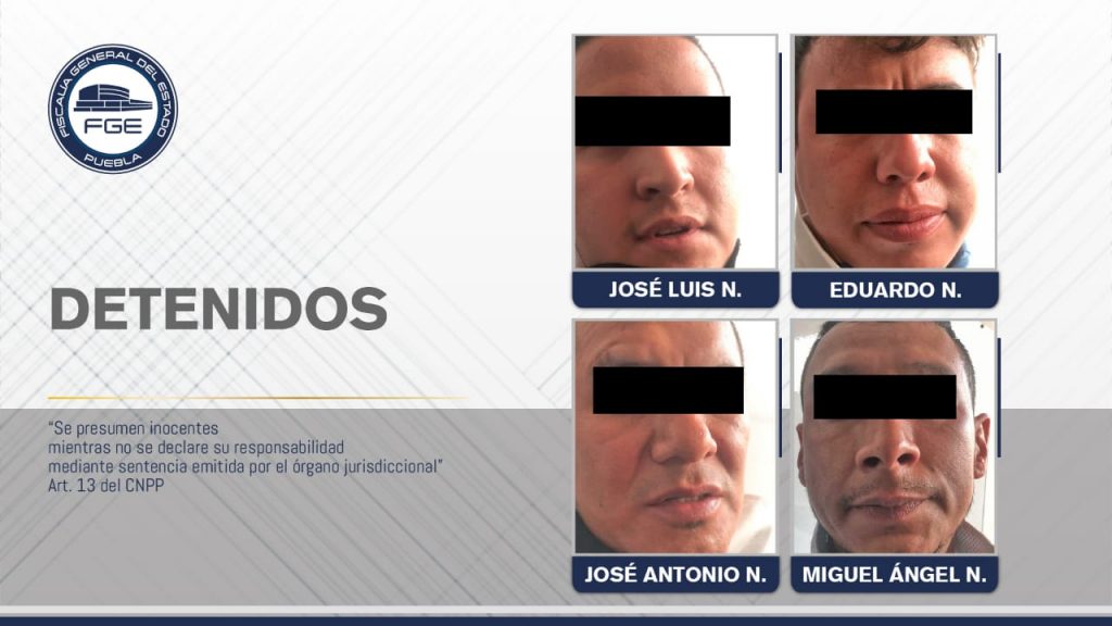 En Lomas de Angelópolis, Fiscalía detiene a cuatro hombres y asegura autos, armas y droga