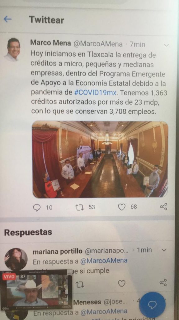Gobierno de Tlaxcala comienza con la entrega de créditos a micro, pequeñas y medianas empresas por pandemia covid-19
