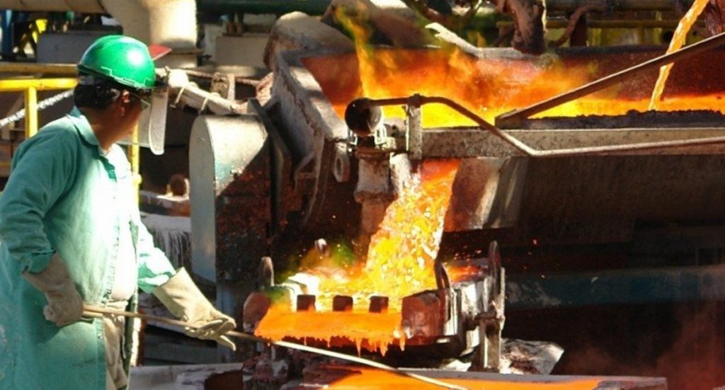 El índice de volumen físico de la Producción Minerometalúrgica del país aumentó 0.4%