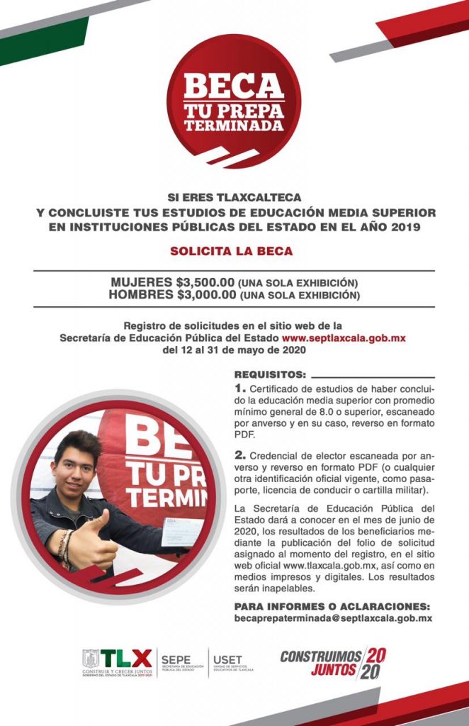 Entregará gobierno del estado becas “tu prepa terminada”