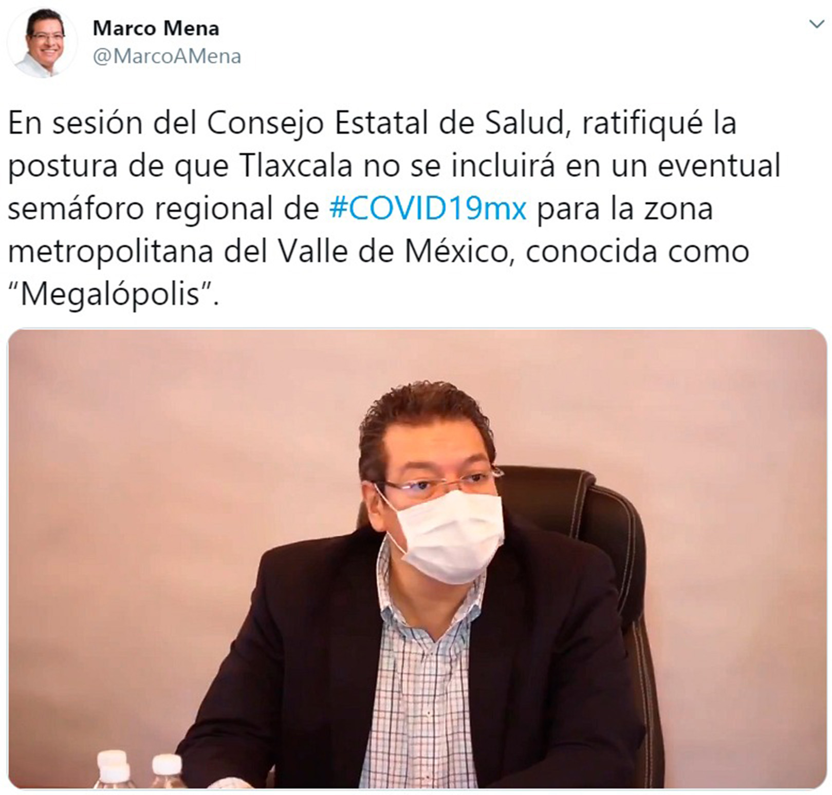 Marco Mena ratifica que Tlaxcala no se incluye en semáforo regional de COVID-19 de la “Megalópolis”