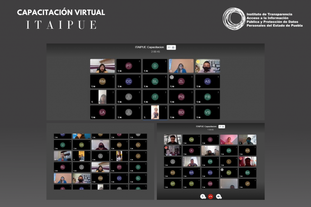 Oferta ITAIPUE capacitaciones en línea a sujetos obligados de Estado de Puebla