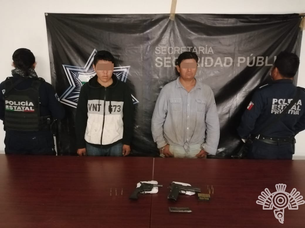 Detiene Policía Estatal a dos hombres armados en San Juan Epatlán