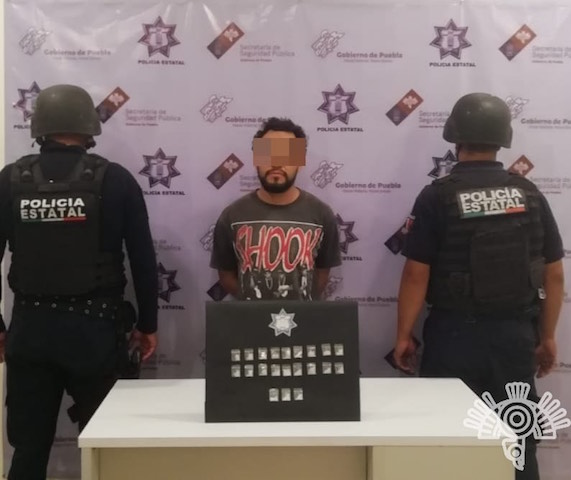 Captura SSP a presunto narcomenudista a bordo de moto robada en Tehuacán