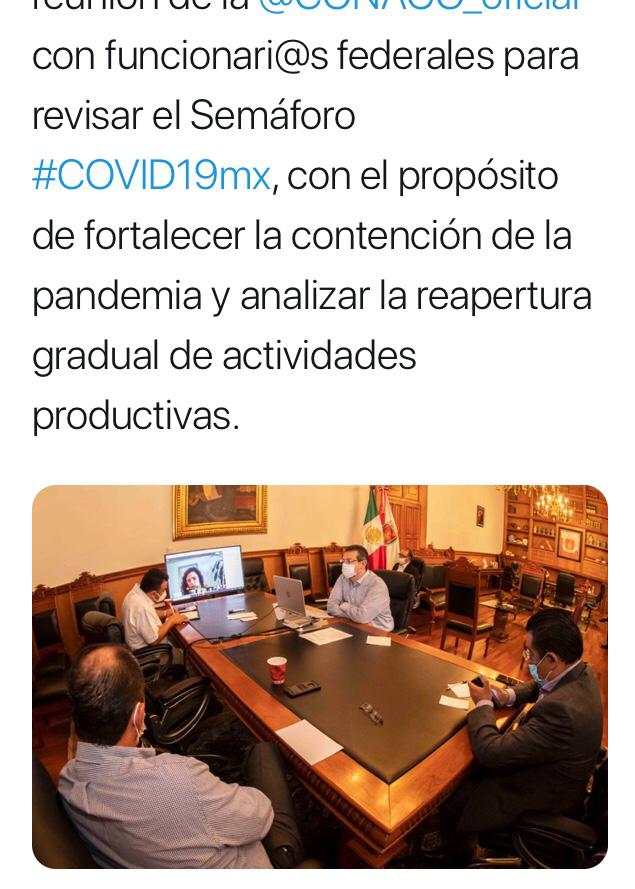 Desde Tlaxcala: Marco Mena participa en reunión de la Conago sobre contención del Coronavirus y reapertura gradual de actividades