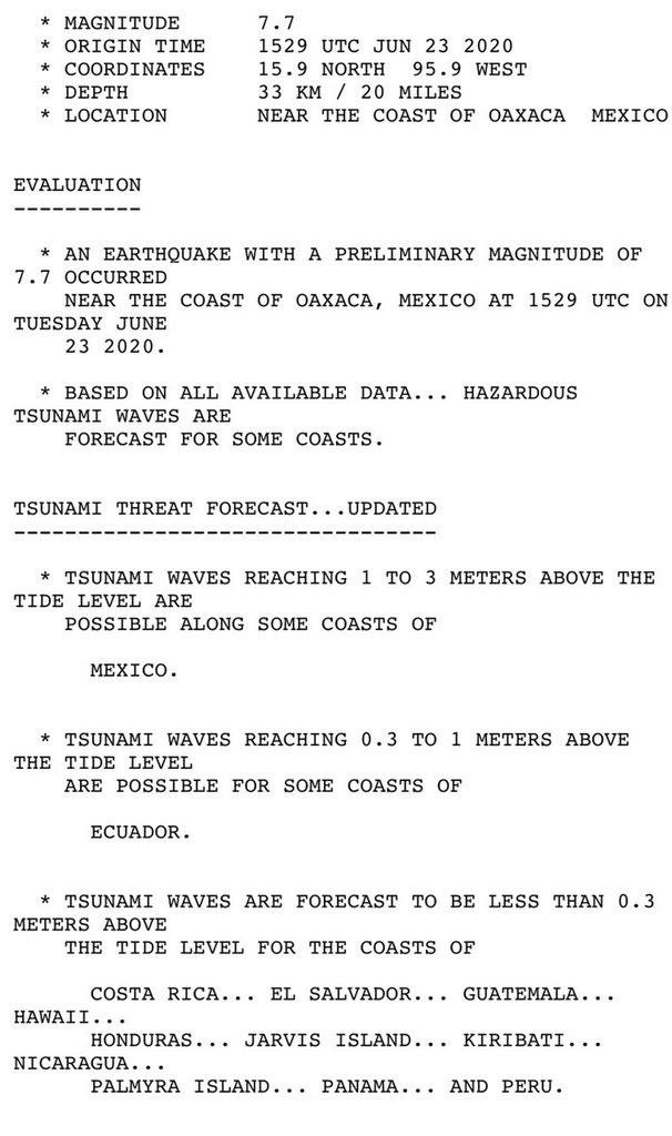 Alerta de tsunami en México y varios países de Centroamérica