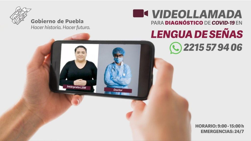 Gobierno de Puebla lanza programa de diagnóstico de Coronavirus para personas con discapacidad auditiva