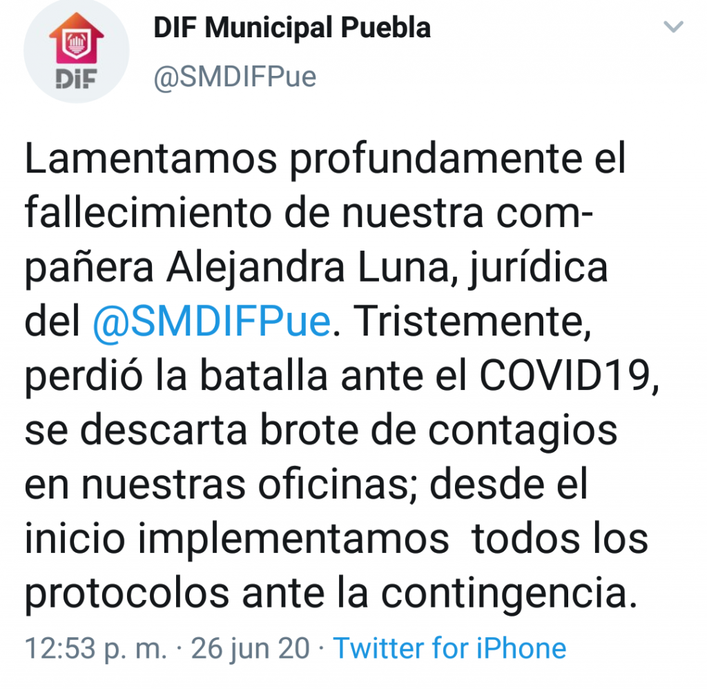 Confirma el DIF municipal la muerte de Alejandra Luna, su directora jurídica, por covid-19.