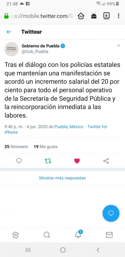 Elementos de la secretaría de Seguridad Pública logran el 20 por ciento de aumento salarial: Gobierno de Puebla