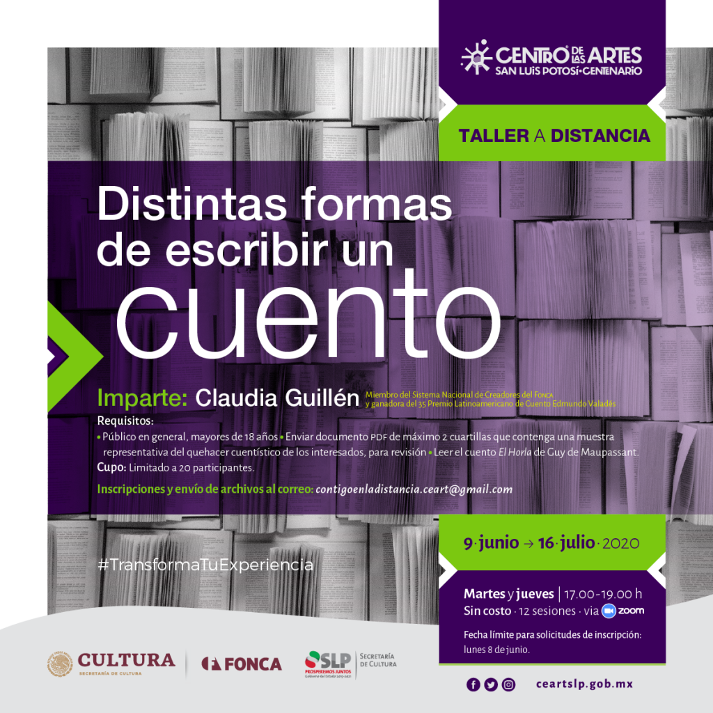 “Distintas formas de escribir un cuento”, nuevo taller a distancia del CEARTSLP