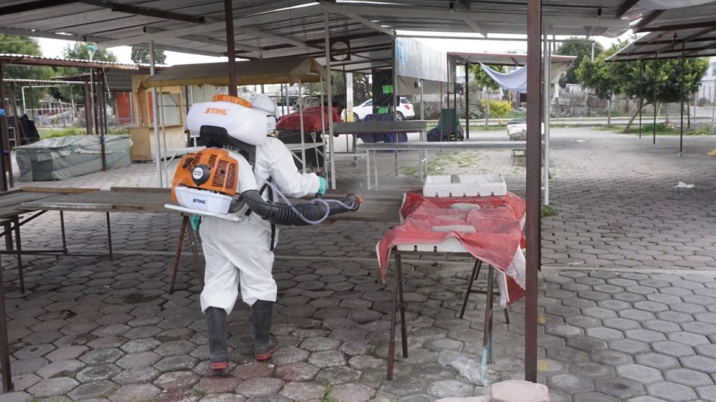 Desde San Andrés Cholula: Realiza Ayuntamiento jornada de Sanitización en San Rafael Comac.