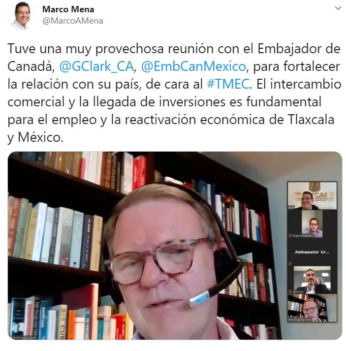 Marco Mena y embajador Graeme C. Clark fortalecen relación Tlaxcala-Canada