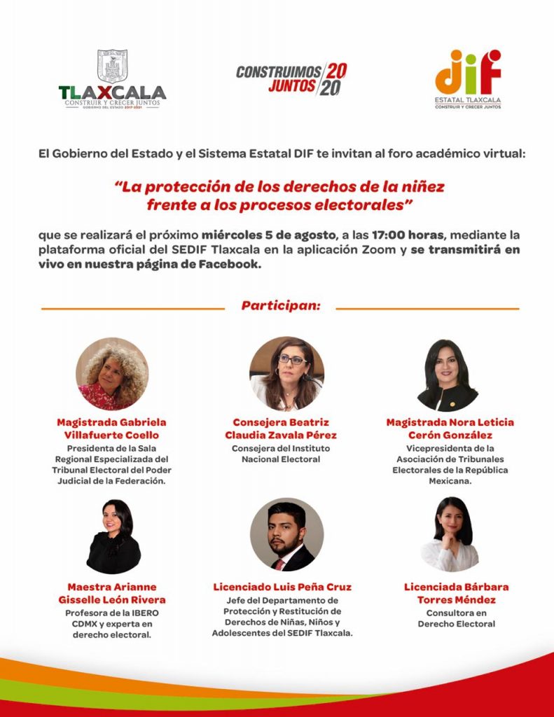 Realiza DIF Estatal foro virtual sobre los derechos de la niñez en los procesos electorales.