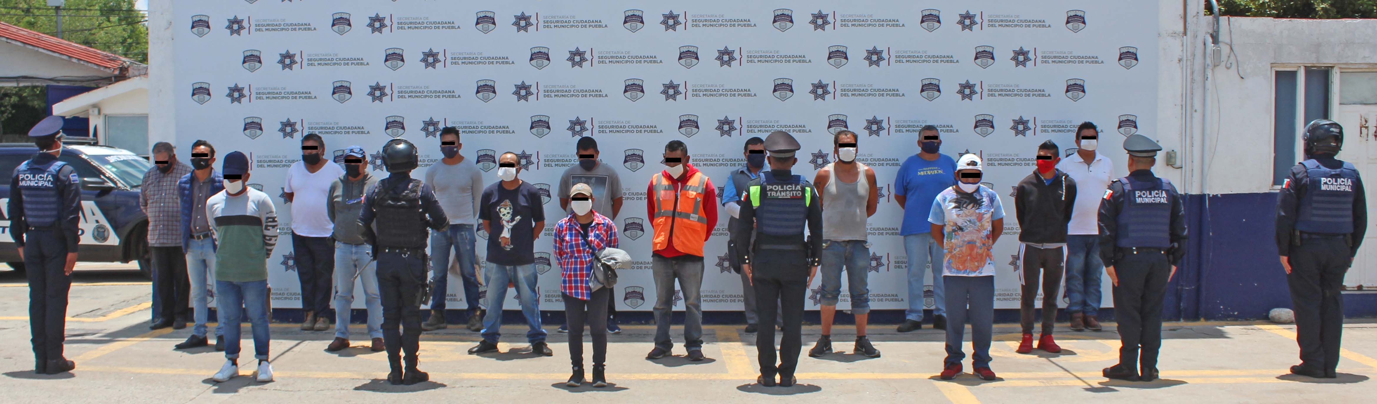 Ubicó y detuvo Policía Municipal de Puebla a 16 probables extorsionadores del transporte público.