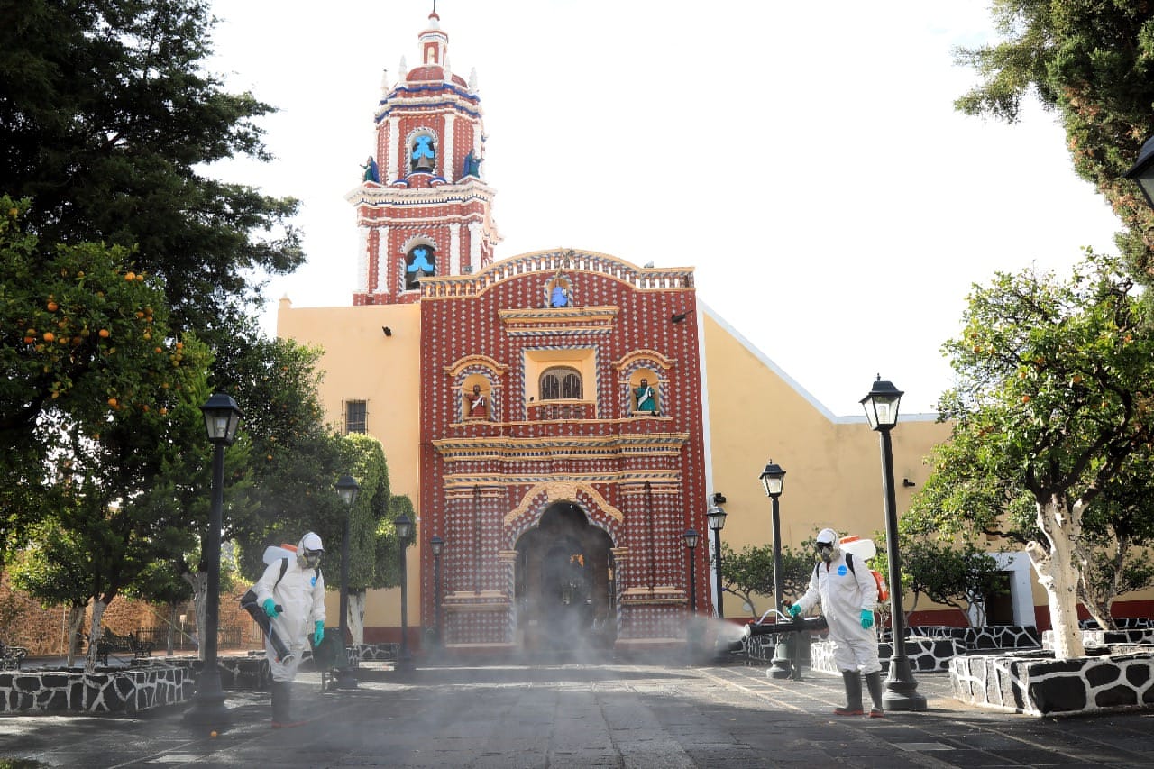 Desde San Andrés Cholula: El ayuntamiento realiza jornada de sanitización en Tonanzintla